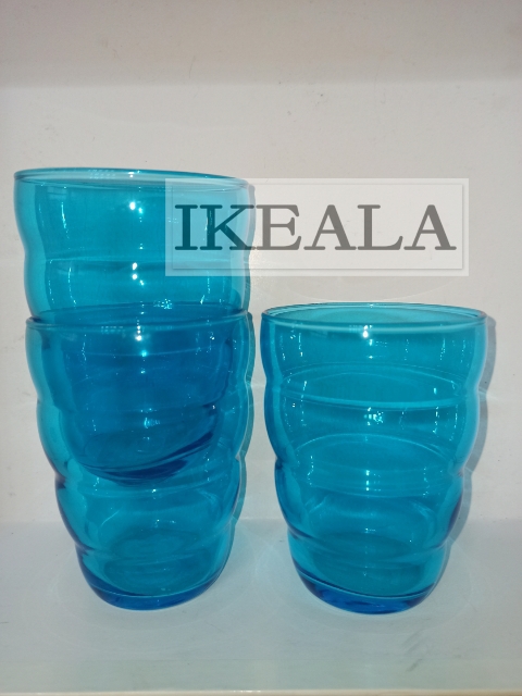 لیوان بلور آبی ایکیا SKOJA ( کد کالا :403.130.04 ) 18سانتی متر حجم: 310 میلی لیتر قابل شستشو در ماشین ظرفشویی بسیار