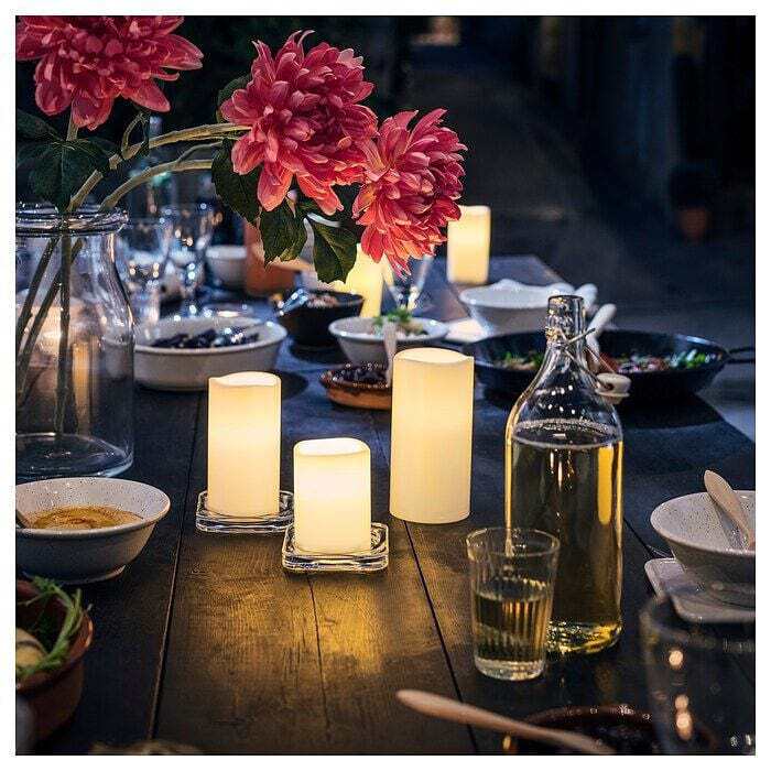 شمع ایکیا ال ای دی سه تایی STOPEN ( کد کالا :202.827.82 ) ikeal
