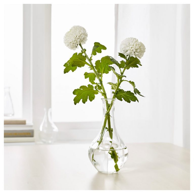  گلدان شیشه ای ایکیا مدل IKEA VILJESTARK Vase, clear glass, 17 cm 