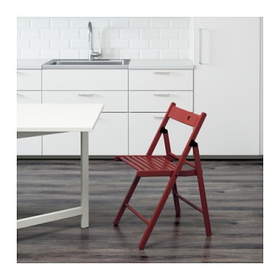 صندلی چوبی تاشو و کمجا ایکیا ikea terje کد کالا : 402.256.77 رنگ قرمز ابعاد : عرض نشیمن صندلی : 38 سانتیمتر عمق نشی