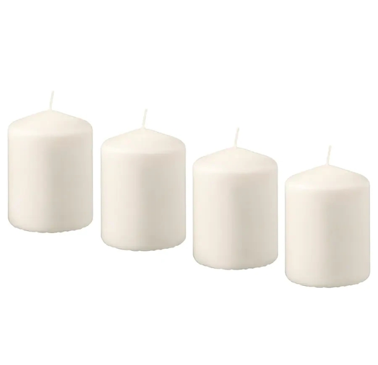 ست چها عددی شمع سفید ایکیا 70124262 ikea hemsjo