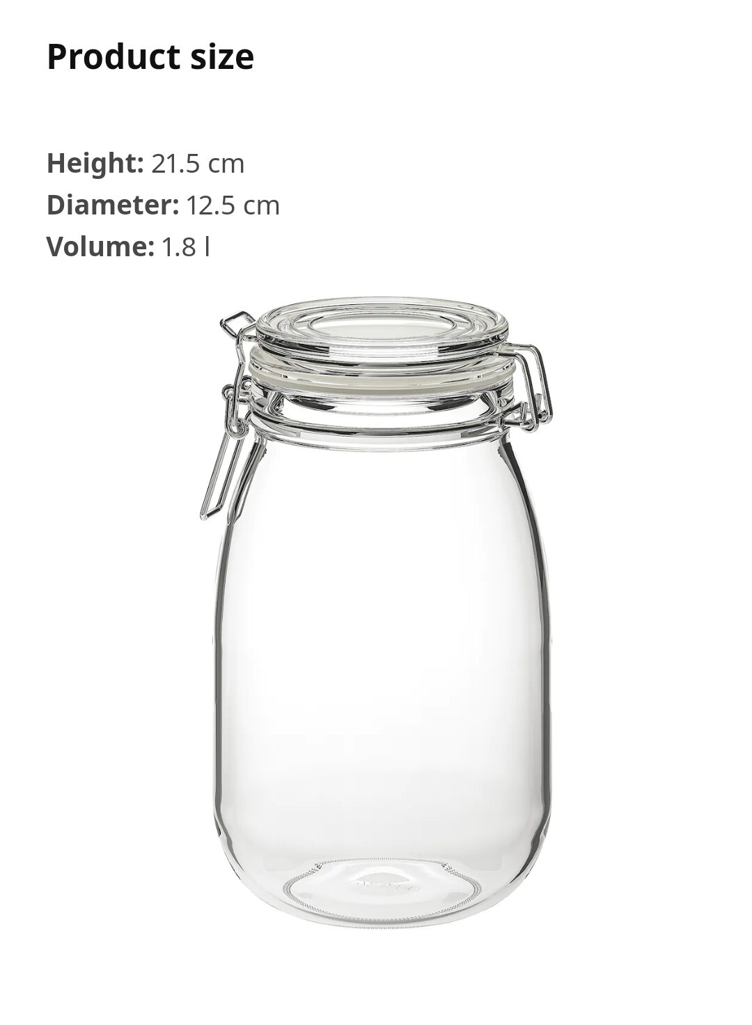  بانکه و ظرف نگهداری کاملا وکیوم ایکیا با در کاملا وکیوم پرسی با در کلیپسی. Ikea korken در حجم ۱.۸ لیتر در فروشگاه ایکیلا 
